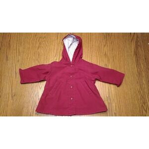 Janie and jack Kids Baby Girls Red Hooded Rain Jacket Coat 3 6 Months